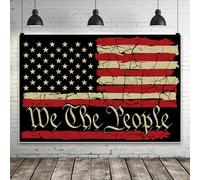 Bovlleetd 3.6x1.8m American Flag Background,US Flag Photography Background-Red Vinyl Black Cracked American Flag Seamless Vinyl Photo Studio Props pour la fête Nationale, la fête de l'indépendance