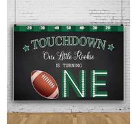 Bovlleetd 300x250cm Rugby Toile De Fond Touchdown Fond Noir GarçOn FêTe d'anniversaire BannièRe DéCorative pour Rugby Jeu BannièRe DéCor De FêTe à ThèMe Sportif