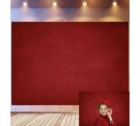 Bovlleetd 4,5x3m Fond Toile Texturée Rouge Foncé Vintage, Surface Tissu Abîmé Rustique Décoration Fond Photographique, Accessoires Studio Photo Style Classique Rétro Romantique