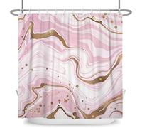 Bovlleetd Rideau de Douche d'art Abstrait Rose doré pour Femme de Salle de Bain élégant décor à la Maison Moderne Lavable 47"x72" Ensemble de Tissu Polyester imperméable 12 Crochets en Plastique