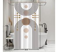 Bovlleetd Rideau de Douche en Tissu Boho Stall Art Moderne Motif d'arc Minimaliste Abstrait 36x72 Pouces Rideau de Douche de Taille étroite avec œillets Ensemble de Rideaux de Douche 6 Trous Étanche