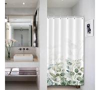 Bovlleetd Sage Vert Petit décrochage Rideau de Douche Printemps botanique Feuilles Vertes Fleur Plante Rideau de Douche pour Petite Salle de Bain Tissu imperméable décor de Baignoire 92x183cm