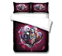 BOVZOX Housse de Couette 240 x 260 The Walking Dead Couple&Love Parure de lit Microfibre imprimée 1 Housse Couette Housse de Couette zippée +2 taie d'oreiller 50x75cm pour Chambre d'enfants Adultes