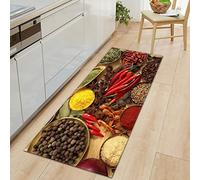 BOVZOX Tapis Cuisine Assaisonnement coloré Antidérapant Lavable en Machine Tapis de Bain Paillasson Tapis de Sol Cuisine 60 x 180cm