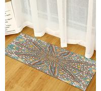 BOVZOX Tapis de Cuisine Style Ethnique Tapis de Couloir, Paillasson Intérieur Tapis, Tapis de Passage, PVC Imperméable, Antidérapant 50 x 80cm