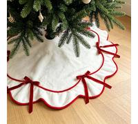 Bow Christmas Tree Skirt, Soft Bow Tree Stand Cover