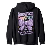 Bow Coquette Groovy Cancer Survivor Awareness Women Sweat à Capuche