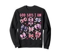 Bow God Say I Am Christian Girl Teen Women Verse Bible Jésus Sweatshirt