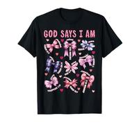 Bow God Say I Am Christian Girl Teen Women Verse Bible Jésus T-Shirt