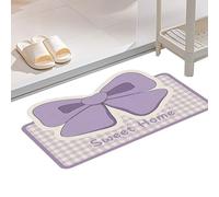 Bow Rug - 60x40x1cm Bow Door Mat, Bows Shaped Bathroom Rug, Water Absorbent Non-Slip Welcome Mat, Quick Drying Bathroom Entrance Floor Pad for Shower Tub for Kids Teen Adults