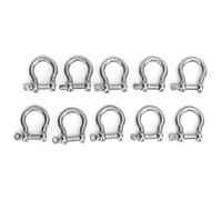 Bow Shackle D - Ring Anchor, Stainless Steel D - Shape Shackle for Camping Hiking Outdoor Sports, High Hardness Rust Resistant Chain Coupling with Smooth Burr - Free Surface (M5)