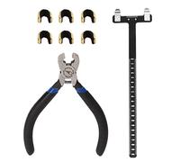 Bow String Nocking Points Plices Set | T Kit de souverain et de Boucle pour Le tir à l'arc | Outils composés/Longs/Arc | Alliage d'aluminium léger, 6 Boucles en Laiton incluses (Black)
