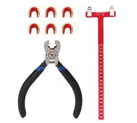 Bow String Nocking Points Plices Set | T Kit de souverain et de Boucle pour Le tir à l'arc | Outils composés/Longs/Arc | Alliage d'aluminium léger, 6 Boucles en Laiton incluses (Red Set)