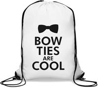 Bow Ties are Cool Bow Tie Black Art Gym Sack Casual Drawstring Bag White