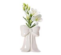Bow Vase Flower, Decorative Table Vase, Authentic Ceramic Centerpiece, Elegant Bow Design Home Bedroom Living Room Dining Room Wedding Cafe Use, Modern Stylish Floral Decor