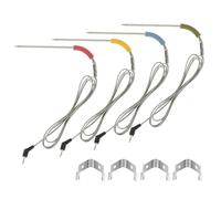 Bowarepro Lot de 4 sondes de rechange compatibles avec Weber iGrill 2, Mini et 3 thermomètres - Sonde pour barbecue de -30 °C à 300 °C (vert, bleu, rouge et jaune)