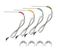 Bowarepro Lot de 4 sondes de rechange pour barbecue Weber Igrill 2 Igrill Mini Igrill 3 - Kit de rechange pour barbecue à viande - 30 °C à 300 °C (vert, bleu, rouge, jaune)