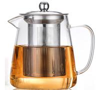 BOWD Théière en verre 750 ml, filtre à thé en acier inoxydable résistant à la chaleur, convient au thé et au café, au four à micro-ondes et à la cuisinière électrique (750 ml 25 Qz)