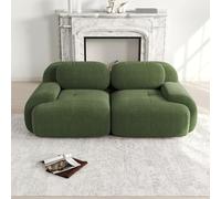 BOWDOW Pouf Velours côtelé Vert 92,5x75x40 cm, 150 kg, sans Montage | Velours côtelé doux, mousse 32D, accoudoir incurvé, 150 kg, prêt à l'emploi, forme en 72h-7j.