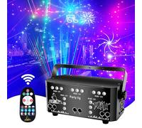 BOWEICORE Jeu de Lumiere, 21 Eye RGB UV Effet de Stroboscopique Jeux de Lumière, avec Télécommande, DMX512 Jeux de Lumiere Dj Contrôlée par La Musique, pour Bar, Club, Fête Familiale, Halloween