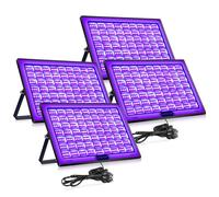 BOWEICORE Projecteur Lumière Noire 150W 4 pièces, LED Lumières Noires Étanches IP66, Lumières UV Noires pour Fluo party, Disco DJ, Éclairage De Scène, Fête, Décoration D'Halloween, Peinture Corporelle
