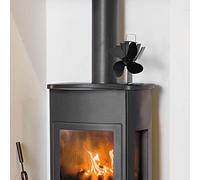 BOWEKAM Accessoires de cheminée et poêle à bois - Ventilateurs et souffleurs de poêle à bois - Ventilateur de poêle alimenté par la chaleur - 4 lames - Noir