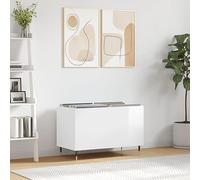 BOWEKAM Armoire à disques en bois d'ingénierie Blanc brillant 74,5 x 38 x 48 cm