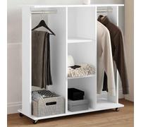 BOWEKAM Armoire à roulettes pour maison et jardin Blanc 102 x 38 x 110 cm
