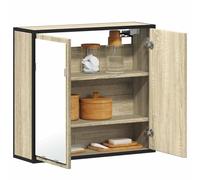 BOWEKAM Armoire de salle de bain avec miroir en chêne Sonoma 65 x 20 x 60 cm