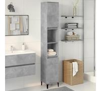 BOWEKAM Armoire de salle de bain Béton gris 30x30x190 cm en bois d'ingénierie