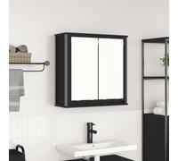 BOWEKAM Armoire de salle de bain murale avec miroir Chêne noir 60 x 21 x 60 cm