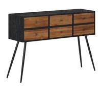 BOWEKAM Armoires et commode de rangement en teck recyclé massif avec tiroirs 116 x 30 x 76 cm