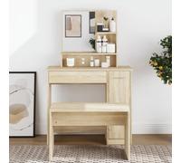 BOWEKAM Armoires et meubles de rangement - Coiffeuse pour chambre à coucher - Coiffeuse avec miroir - Chêne Sonoma 86,5 x 35 x 136 cm