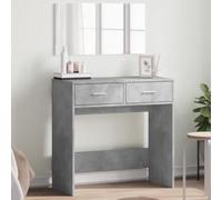 BOWEKAM Armoires et meubles de rangement - Coiffeuse pour chambre à coucher - Coiffeuse avec miroir - Gris béton - 80 x 39 x 80 cm