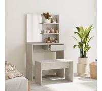 BOWEKAM Armoires et meubles de rangement - Coiffeuse pour chambre à coucher - Gris béton - 74,5 x 40 x 141 cm