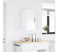BOWEKAM Armoires et rangements - Armoires de cuisine - Armoire murale de cuisine Kalmar - Bois blanc brillant