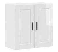 BOWEKAM Armoires et rangements - Armoires de cuisine - Armoire murale de cuisine Porto - Bois blanc brillant
