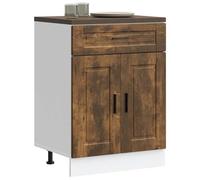 BOWEKAM Armoires et rangements - Armoires de cuisine - Meuble bas de cuisine - Bois d'ingénierie Porto chêne fumé