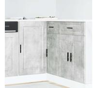 BOWEKAM Armoires et rangements-Armoires de cuisine-Meuble bas de cuisine Porto Béton Gris Bois d'ingénierie