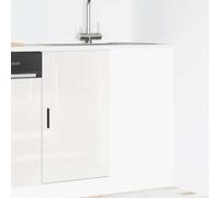 BOWEKAM Armoires et rangements - Armoires de cuisine - Meuble bas de cuisine Porto - Bois blanc brillant