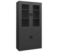 BOWEKAM Armoires et rangements-Armoires de rangement et casiers-Armoire de bureau Anthracite 90x40x180 cm Acier
