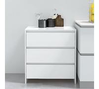 BOWEKAM Armoires et rangements - Buffets et buffets - Buffet - Buffet blanc brillant - 70 x 41 x 75 cm - Bois d'ingénierie