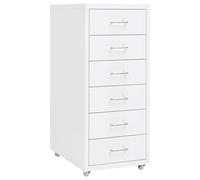 BOWEKAM Armoires et rangements-Classeurs-Classeur mobile Blanc 28x41x69 cm Métal