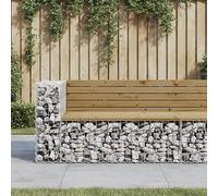 BOWEKAM Banc de jardin en bois de pin imprégné Gabion 122 x 71 x 65,5 cm