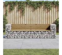 BOWEKAM Banc de jardin en bois de pin imprégné Gabion 244 x 71 x 65,5 cm
