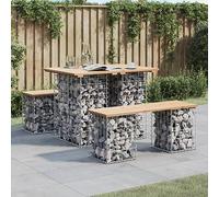 BOWEKAM Banc de jardin en pin massif Gabion 100 x 70 x 72 cm