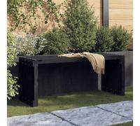 BOWEKAM Banc de jardin extensible en pin massif Noir 212,5 x 40,5 x 45 cm