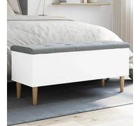 BOWEKAM Bancs de rangement et d'entrée, banc de rangement, blanc, 102 x 42 x 46 cm, bois d'ingénierie