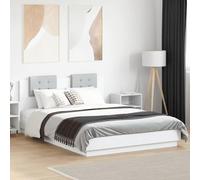 BOWEKAM Beds & Accessories Cadre de lit avec LED sans matelas Blanc 150 x 200 cm King size