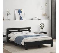 BOWEKAM Beds & Accessories Cadre de lit avec LED sans matelas Noir 120 x 190 cm Petit double